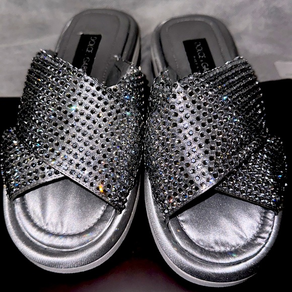 Dolce & Gabbana silver with bling sandals size 35 - Picture 1 of 7